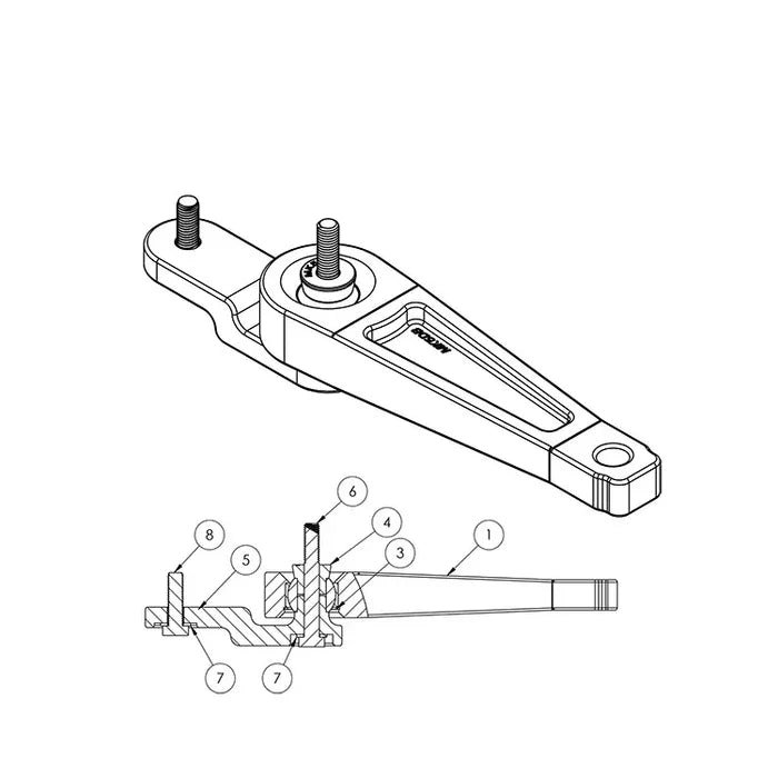 034 Motorsport - Supporto dogbone ricavato dal pieno - MkV VW Audi A3 8P