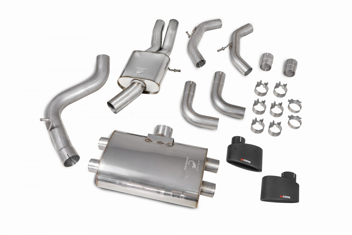 Sistema di scarico posteriore Scorpion Resonated Cat per Audi TT RS MK3 2