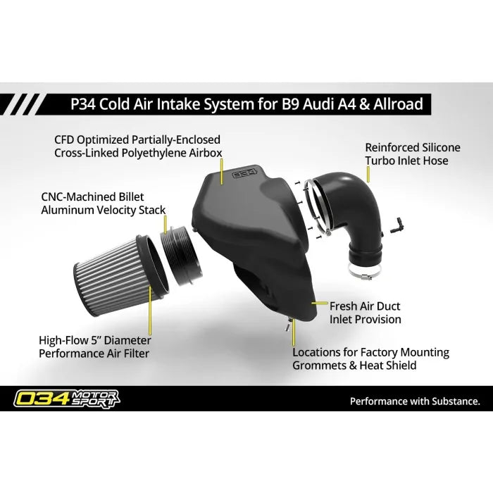 Admission d'air froid 034 Motorsport P34 pour Audi A4 Allroad A5 11