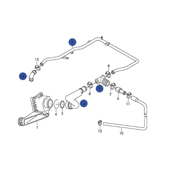 Tubo di sfiato, sfiato del blocco inferiore, B5 Audi A4 1.8T 058 02