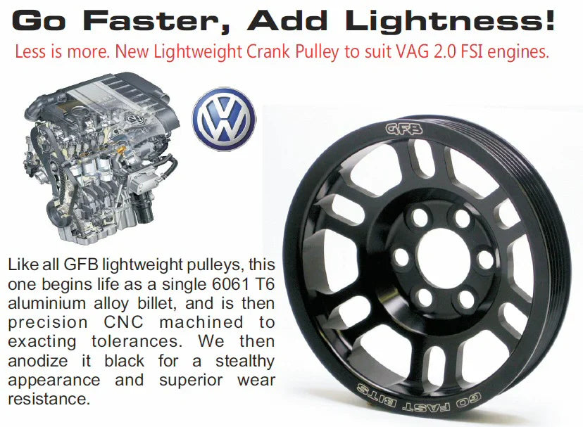 GFB Light Pulley VW Golf Passat Audi A3 TT 2.0 FSI