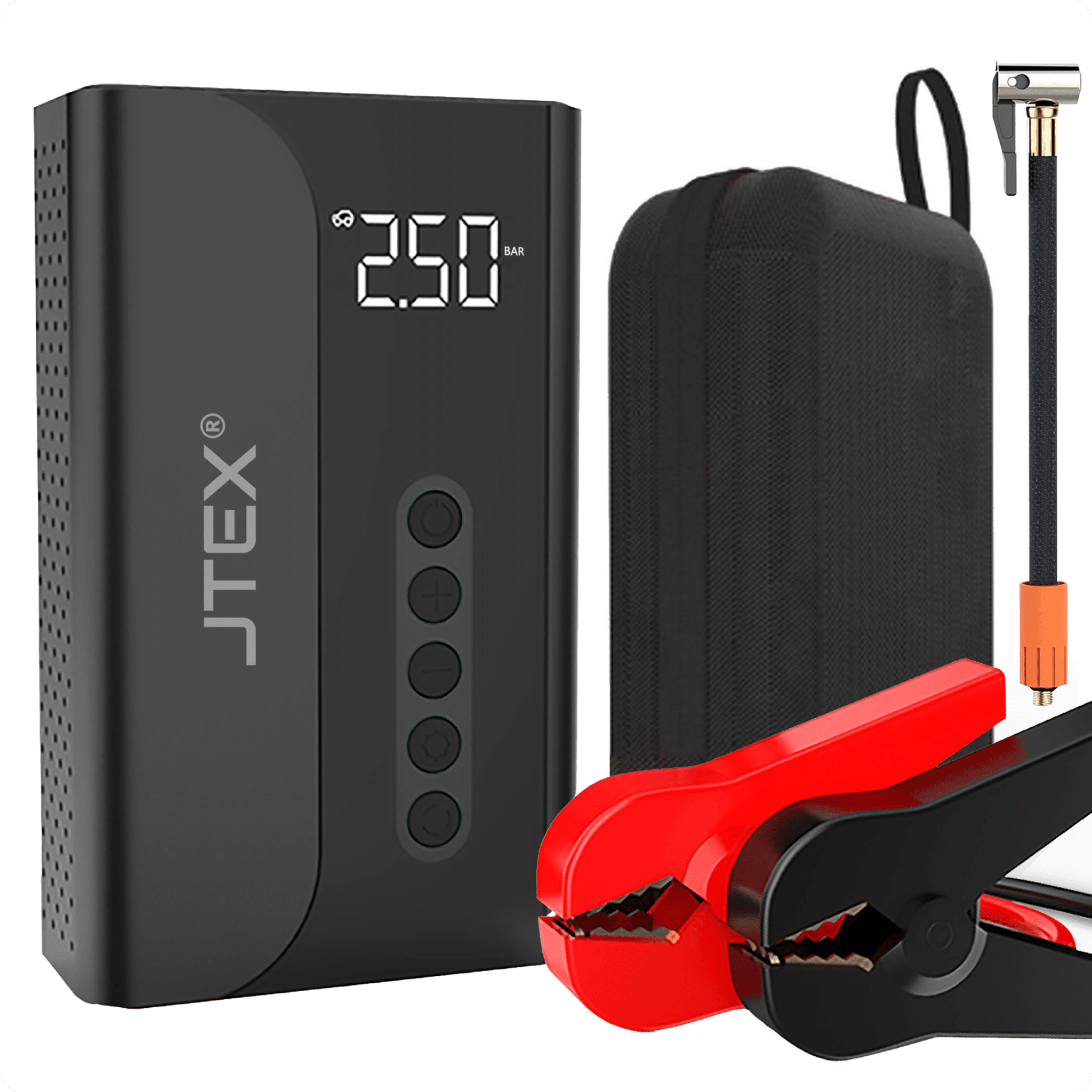 JTEX 12V Jumpstarter + Compressor 1000A 5 in 1 Starthulp