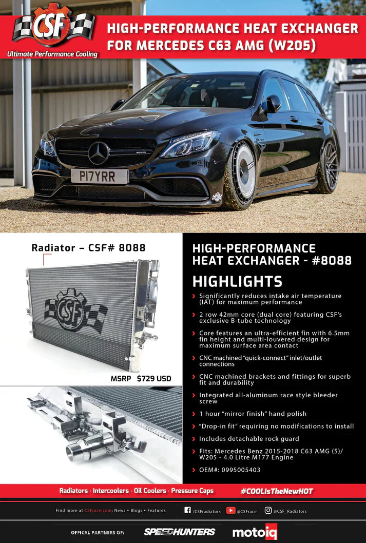 CSF Race radiateur Chargecooler Mercedes AMG GT / C63 AMG W205-11
