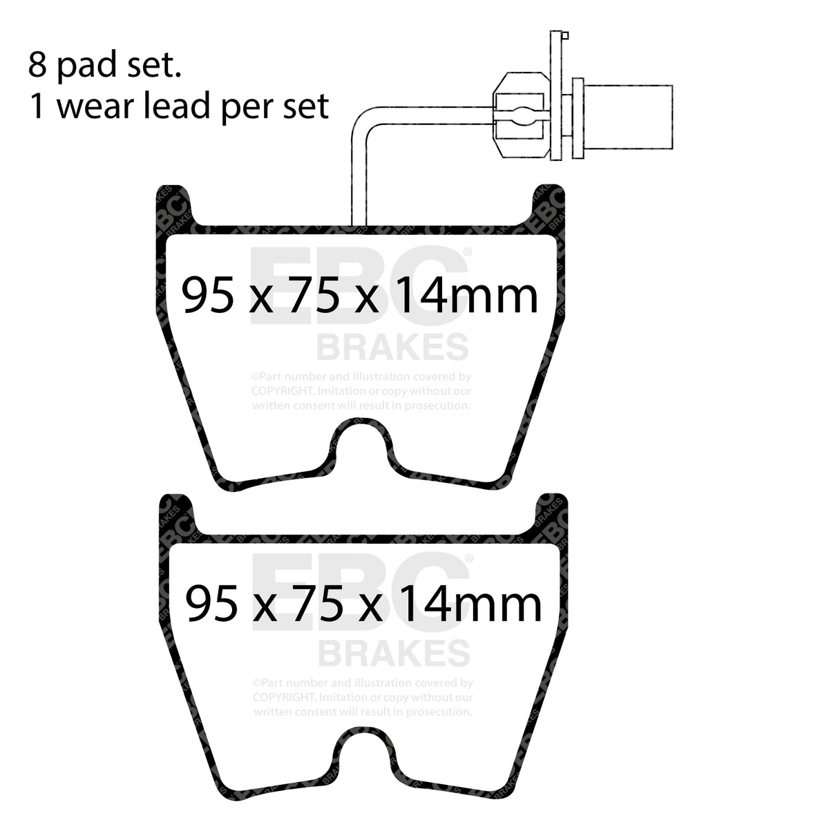 EBC Yellow Stuff remblokken vooras Audi RS3 8V / 8.5V / TT RS 8S