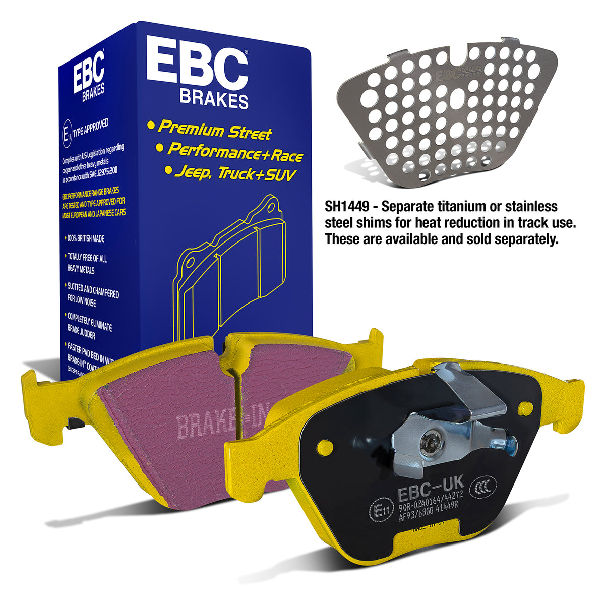 EBC Yellow Stuff remblokken vooras BMW M3 E9x / 1M E82 / 135i E82