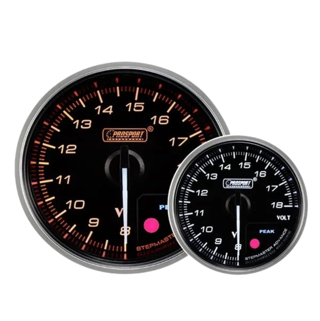 Voltmètre Prosport Supreme 52 mm - Rouge/Blanc