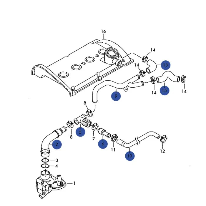Kit de tuyaux de ventilation 034 Motorsport pour VW MkIV 8N 8L 02