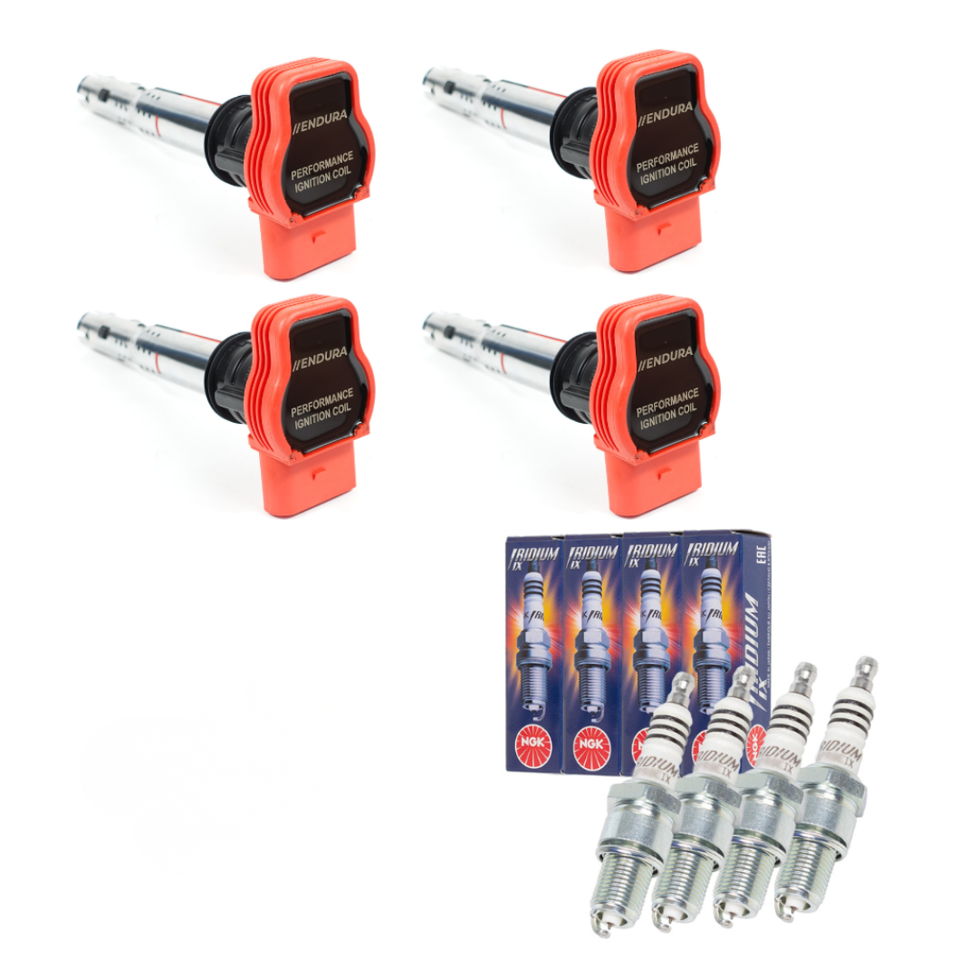 Bobines d'allumage haute performance MEGADEAL Endura + bougies d'allumage NGK Racing pour VAG 1.8T 20VT / 2.0 TFSI EA113 EA888