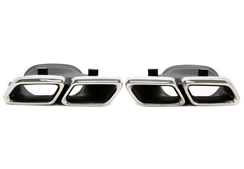 Uitlaatsierstukken double design chroom Mercedes C-Klasse W205 en GLC X253 / C253 2