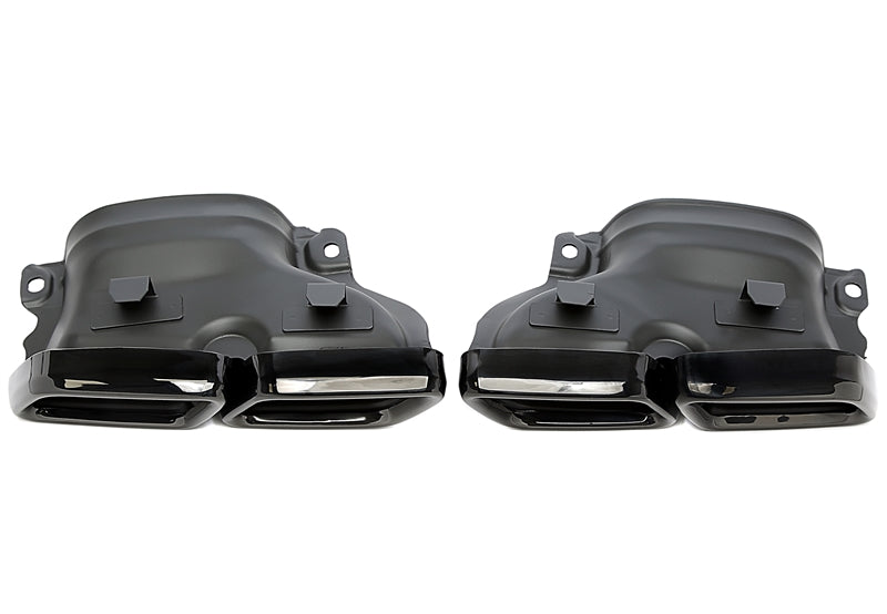 Uitlaatsierstukken double design zwart Mercedes C-Klasse W205 en GLC X253 / C253