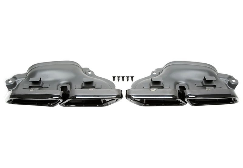 Uitlaatsierstukken double design zwart Mercedes E-Klasse W212 en S-Klasse W222 2