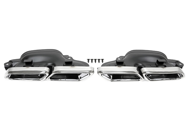 Uitlaatsierstukken double design chroom Mercedes E-Klasse W212 en S-Klasse W222 2