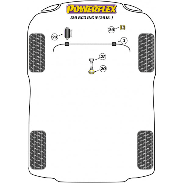 Powerflex Schakelstangbussen Hyundai i20 N en i30 N 5