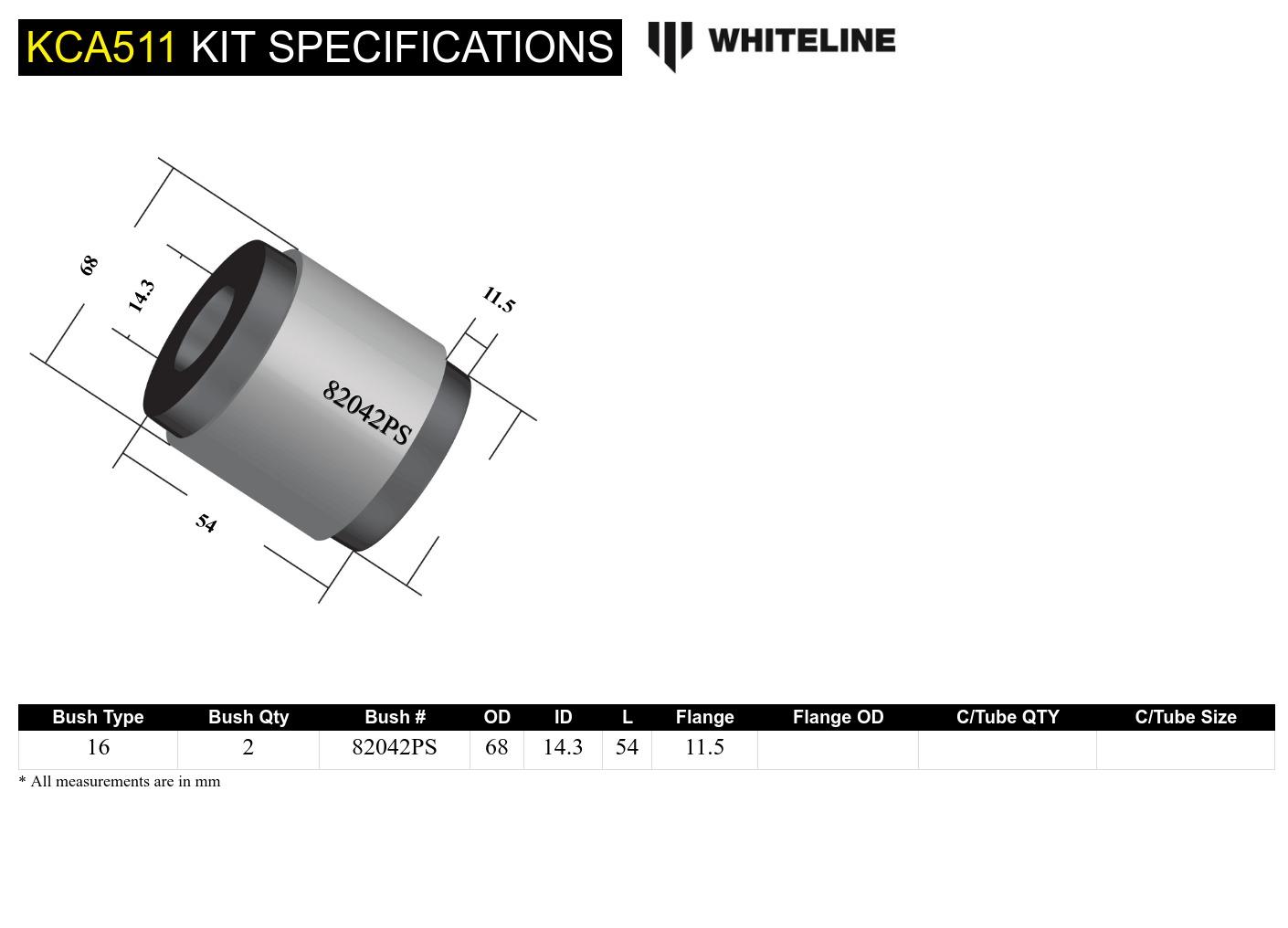 Whiteline Bushing kit Toyota Yaris GR