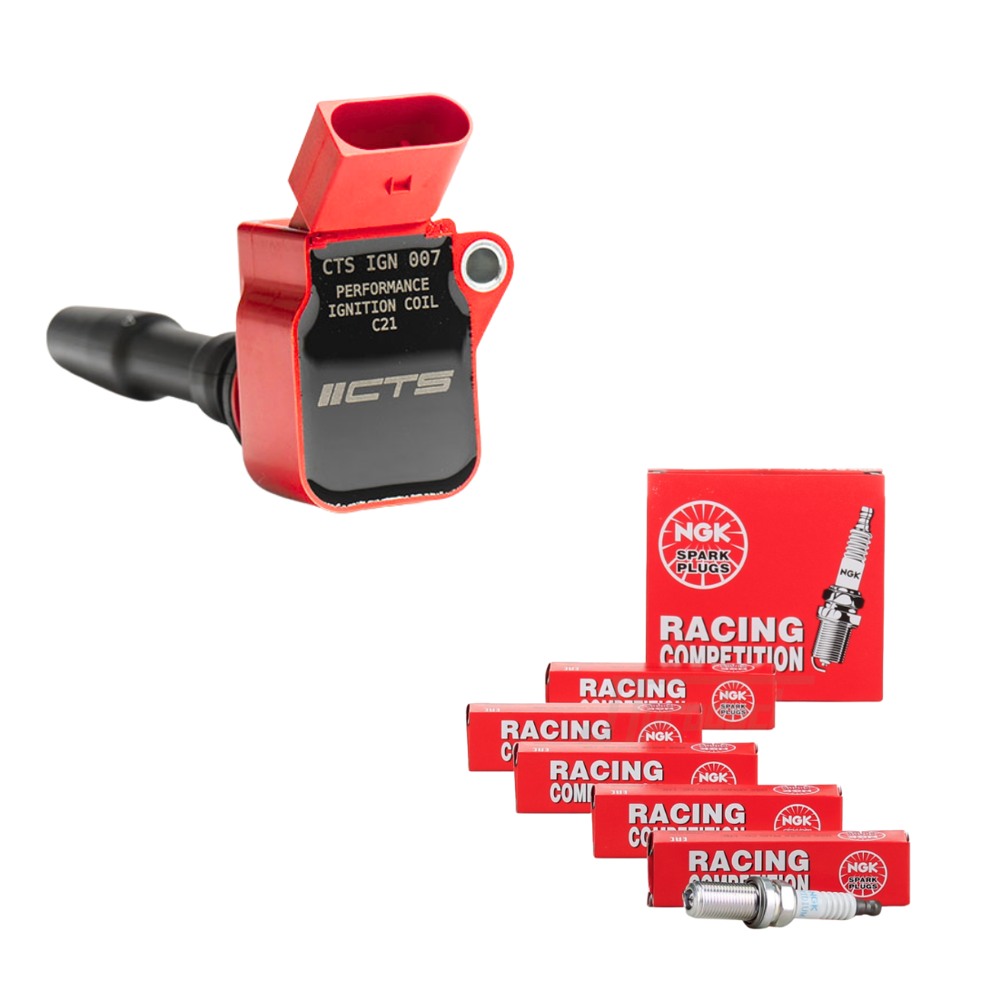 MEGADEAL CTS Ignition Coils + NGK Racing Spark Plugs - VAG 2.0 2.5 3.0 TSI TFSI