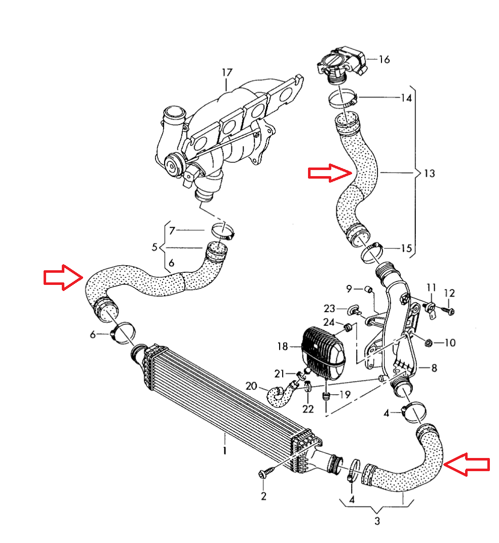 CTS turbo intercooler hose kit Audi A4 A5 B8 2 0 TFSI 2