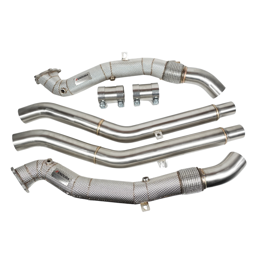 Endura Downpipe met hitteschild Audi RS6 RS7 S6 S7 C7 S8 D4 - Inclusief Midpipes - Decat / Sportcat
