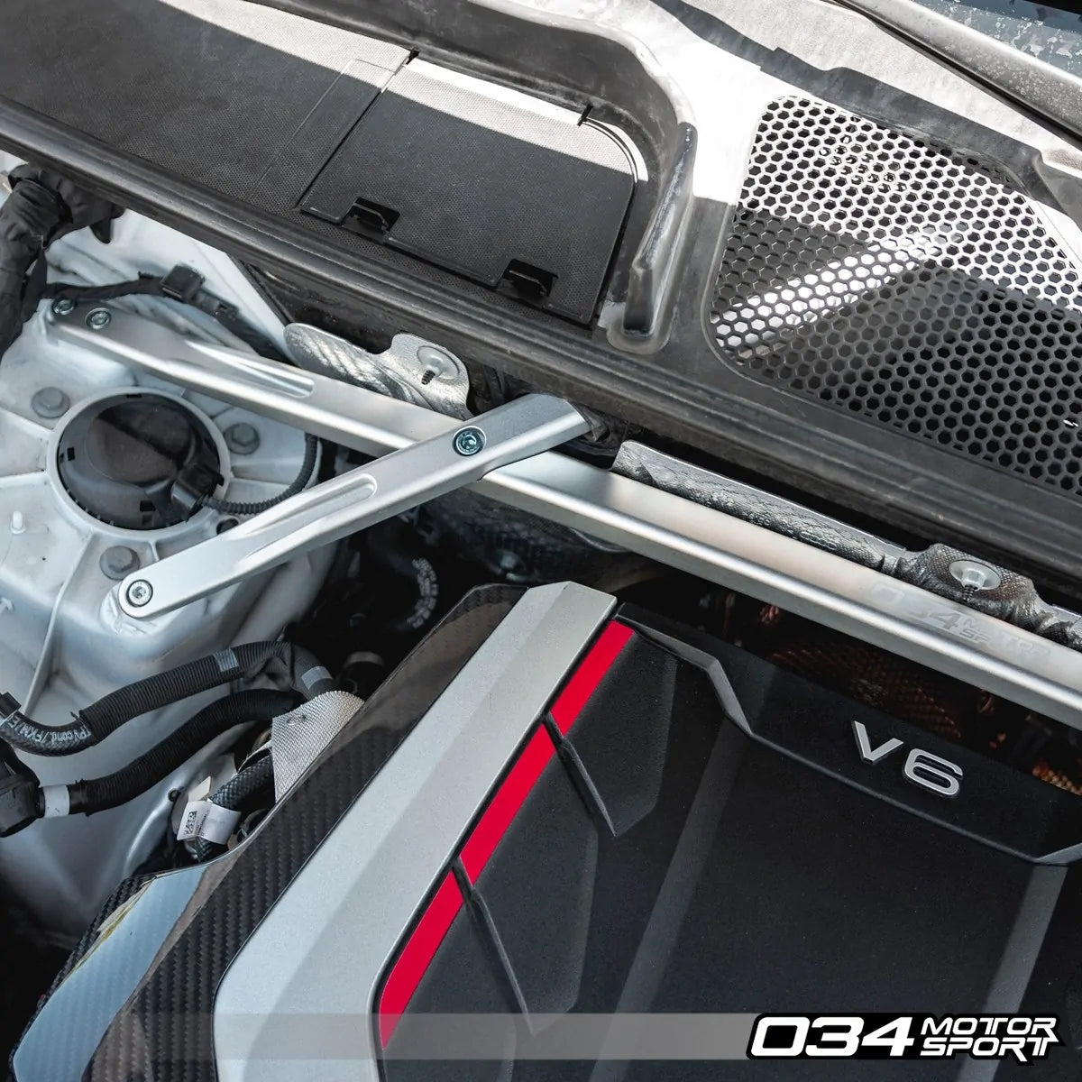 034motorsport front strut brace b9 q5 sq billet aluminum 034 603 0018 06