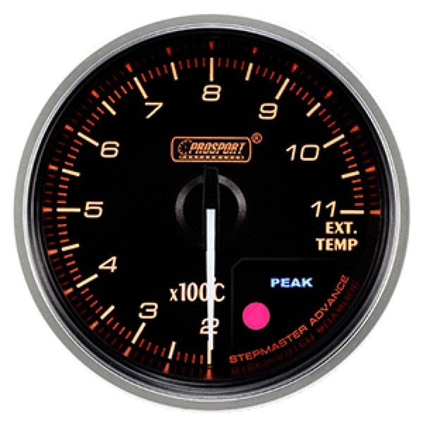 Prosport Supreme 52mm Uitlaat Thermometer Wit Rood