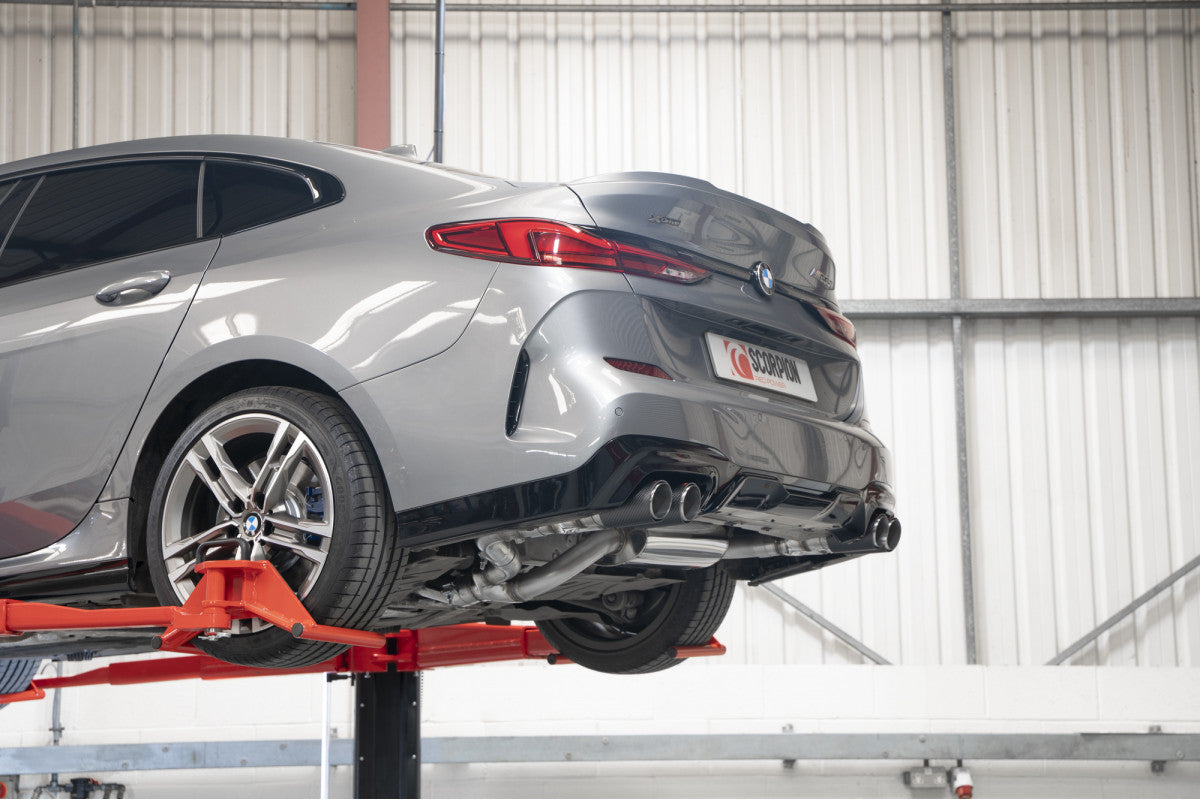 Sistema de respaldo Scorpion GPF con válvula electrónica BMW M235i xDrive 06