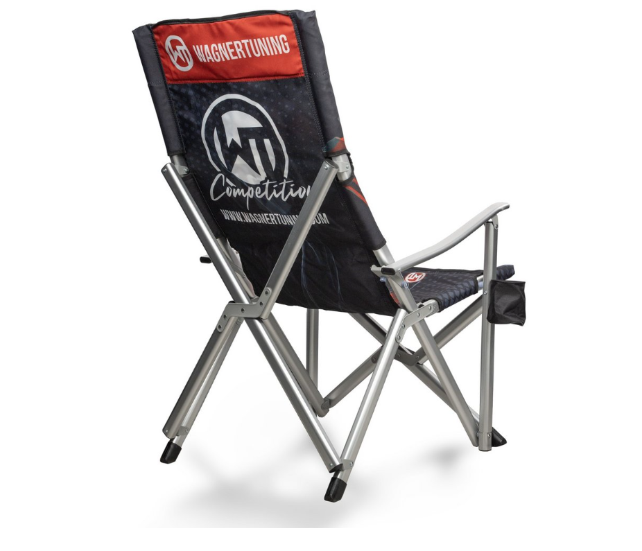 Chaise de camping WAGNER TUNING Outdoor noire et rouge avec imprimé 2
