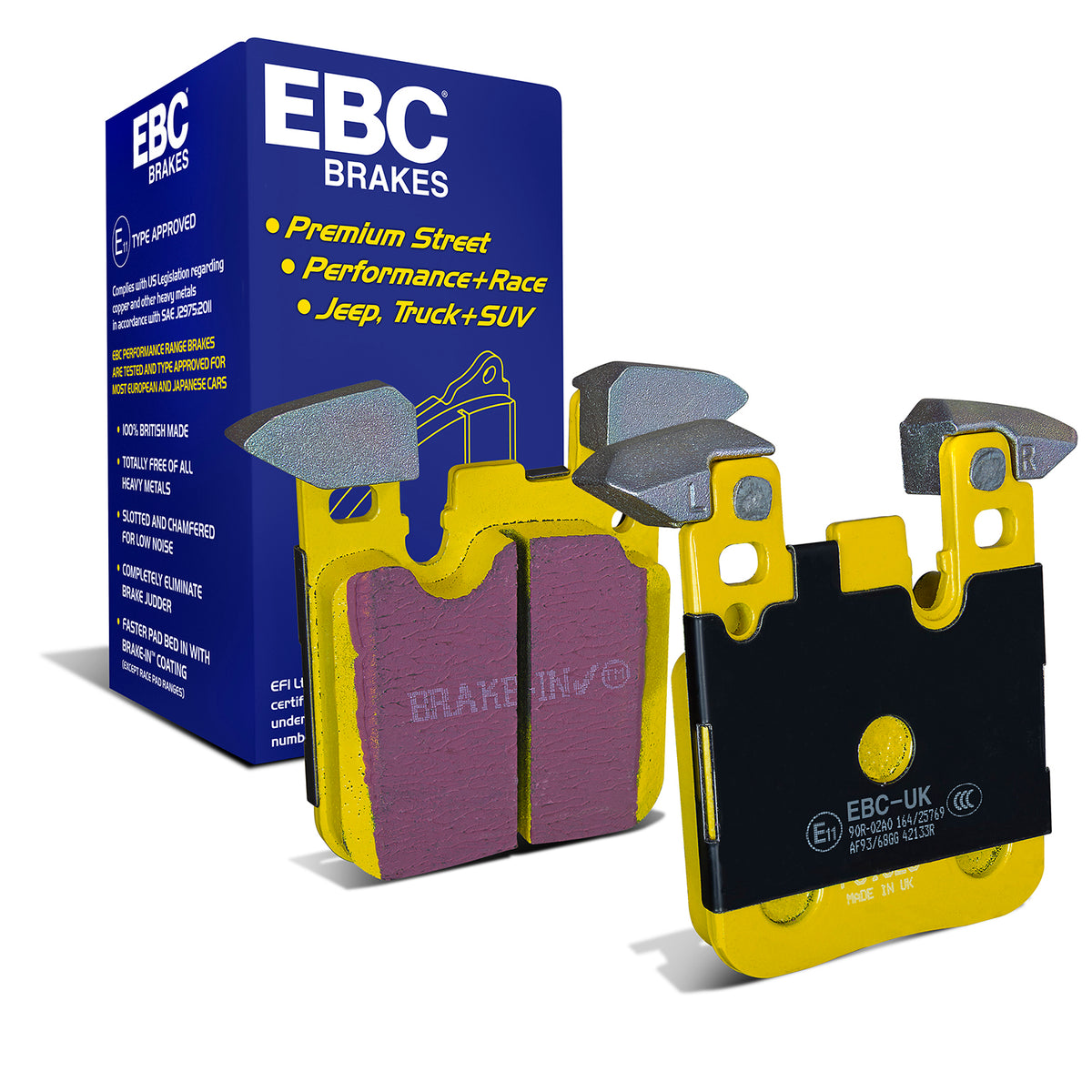 EBC Yellow Stuff remblokken achteras BMW M2 / M3 / M4 F8x en 135i / 140i / 235i / 240i / 335i / 340i F-Serie