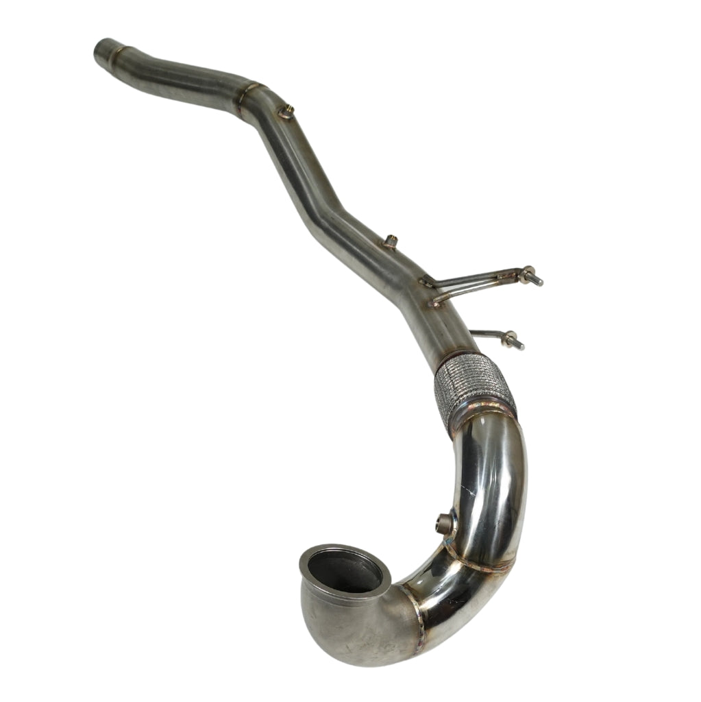 Downpipe Endura V2 com cotovelo fundido de 3,5" - Com e sem OPF - Golf 7R / 7.5R, Audi S3 8V, Leon 5F 4-Drive - 1.8 / 2.0 TSI EA888.3 MQB