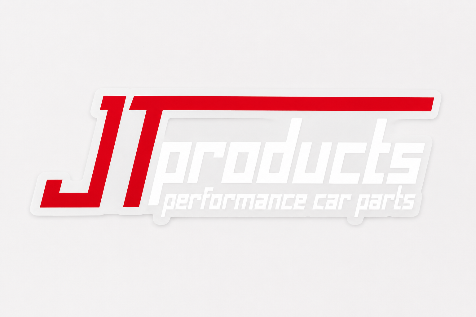 JT-Products Performance Car Parts Sticker Rood Wit