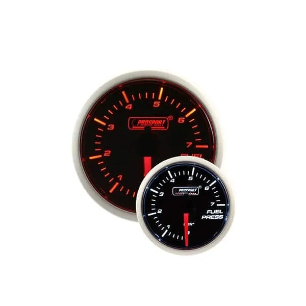 Manomètre de pression de carburant Prosport - 52 mm - Rouge/Blanc