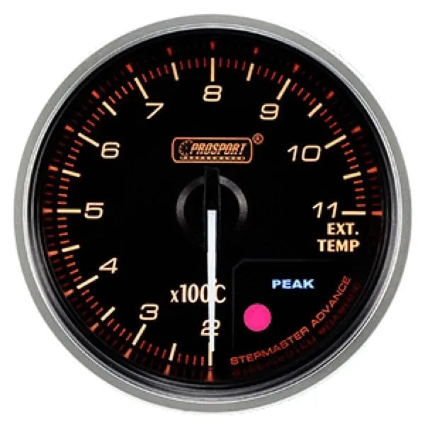 Thermomètre d'échappement Prosport Supreme 52 mm - Blanc/Rouge