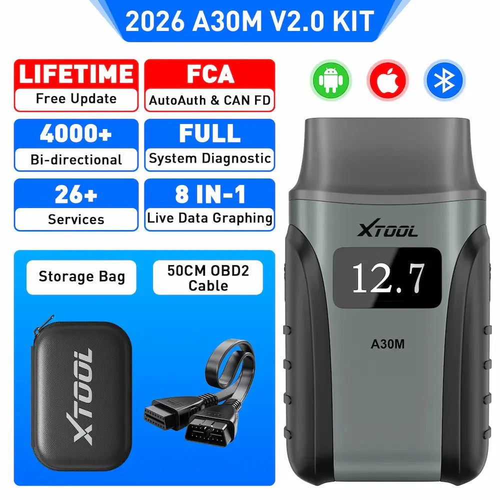 XTOOL A30M OBD2 Diagnose Scanner Bluetooth CAN FD FCA AutoAuth