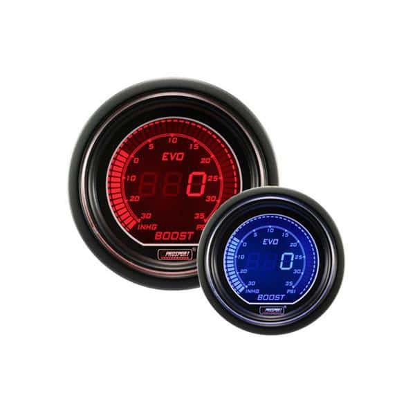 Manomètre de pression de suralimentation électrique Prosport Evo 52 mm Rouge Bleu