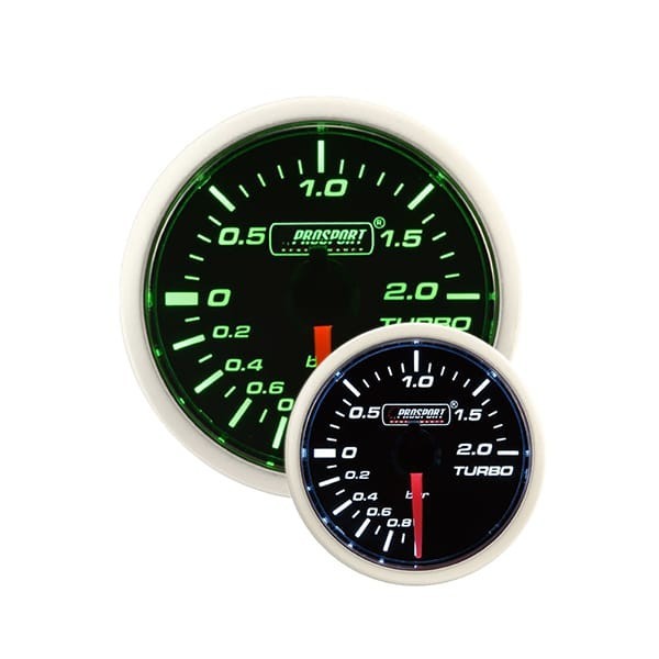 Prosport 52mm Mechanische Boostmeter Groen Wit