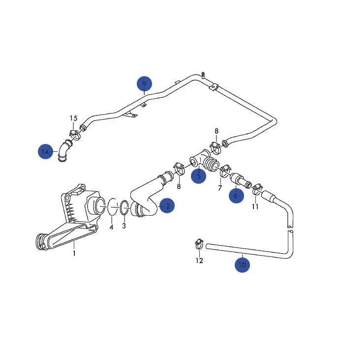 Kit de tuyau de reniflard, Audi A4 B5 et Volkswagen Passat 1.8T, AEB avec boîte de vitesses manuelle, en silicone renforcé 20
