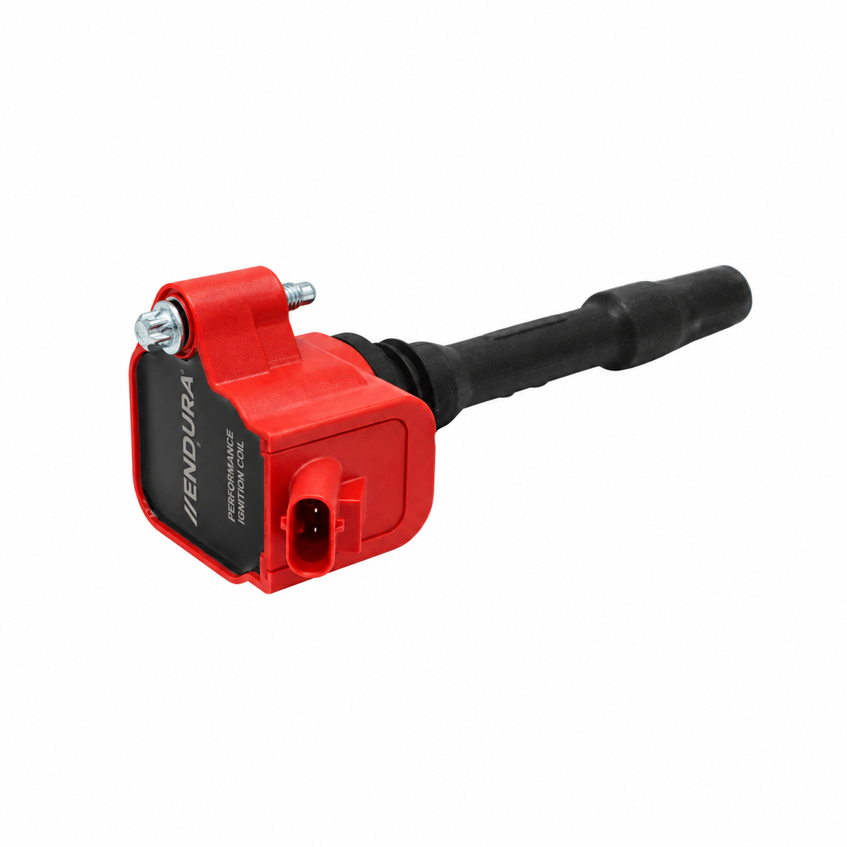 Endura Performance-bobine voor BMW B48 en Mini Cooper S, met rode behuizing, stekkeraansluiting en zwarte bougiedop