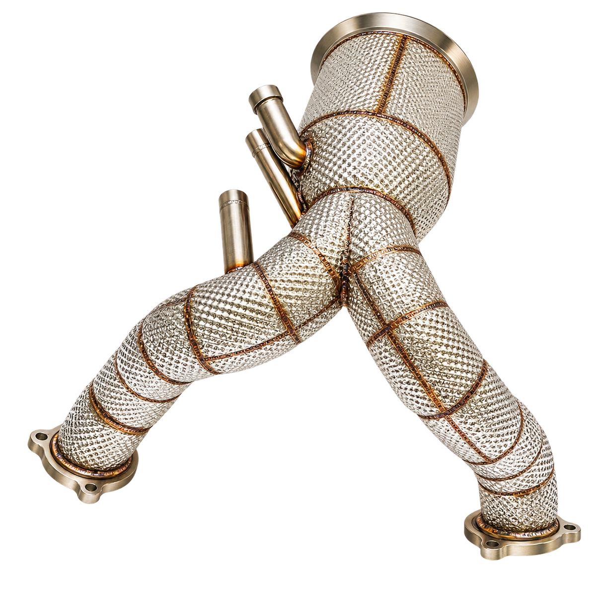Endura Downpipe Audi Q8 55 TFSI / 60 TFSI 3.0 V6 OPF/GPF - decat of met sportkatalysator – achterzijde