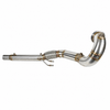 Endura V2 3.5 inch downpipe voor Golf 8 GTI en Octavia NX EA888.4, met aansluitflens, sensorpoorten, flexibel vlechtstuk en dubbele ophangbeugel