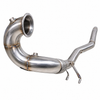 Endura V2 3.5 inch eendelige downpipe voor Golf 8 R, Audi S3 8Y en Formentor EA888.4, met aansluitflens, sensorpoorten en flexibel vlechtstuk