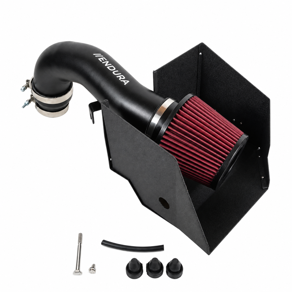 Endura luchtinlaat met rood filter, hitteschild en montagemateriaal voor Seat Leon 5F Cupra FWD Stage 3-kit