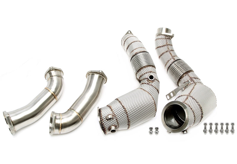 Downpipe met Katalysator en Hitteschild BMW M5 G30/F90 en M8 G14/G15/G16 S63M 4-delig
