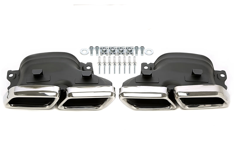 Uitlaatsierstukken double design chroom Mercedes C-Klasse W205 en GLC X253 / C253