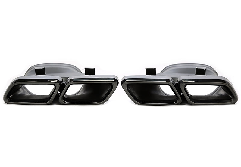 Uitlaatsierstukken double design zwart Mercedes C-Klasse W205 en GLC X253 / C253 2