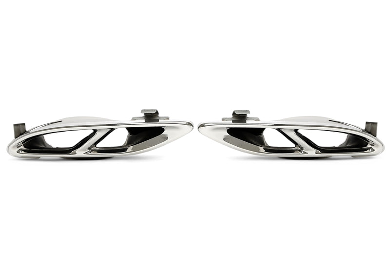 Uitlaatsierstukken double design C43 chroom Mercedes A-Klasse W176, C-Klasse W205 en GLC X253