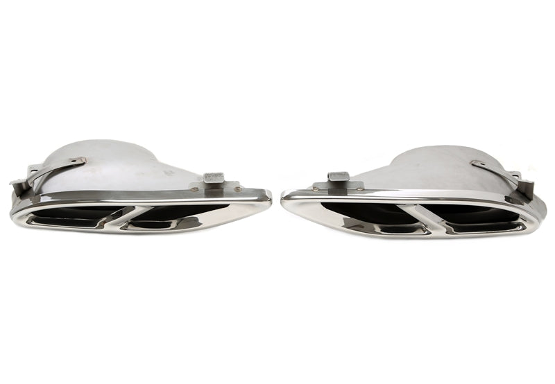 Uitlaatsierstukken double design C43 chroom Mercedes A-Klasse W176, C-Klasse W205 en GLC X253 2