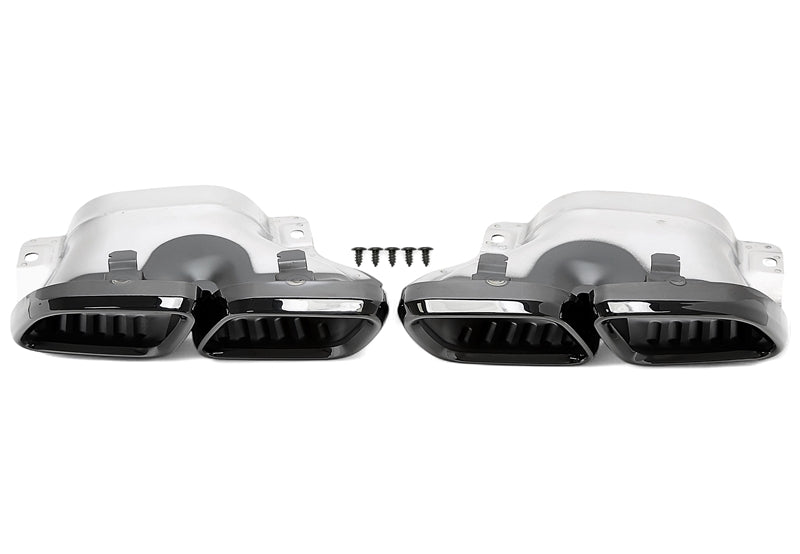Uitlaatsierstukken double design zwart Mercedes C-Klasse W205 2