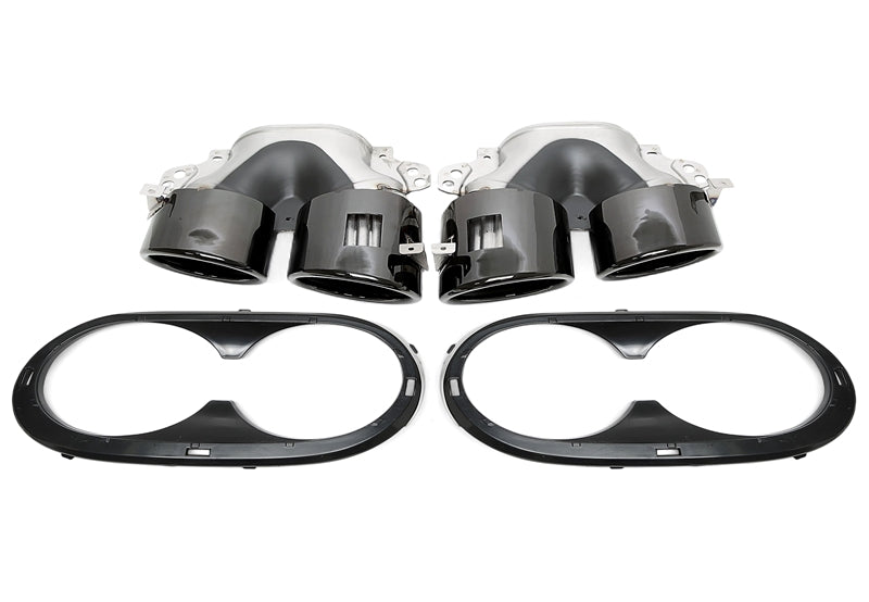 Uitlaatsierstukken double design zwart Mercedes A-Klasse W177 en CLA C118 2