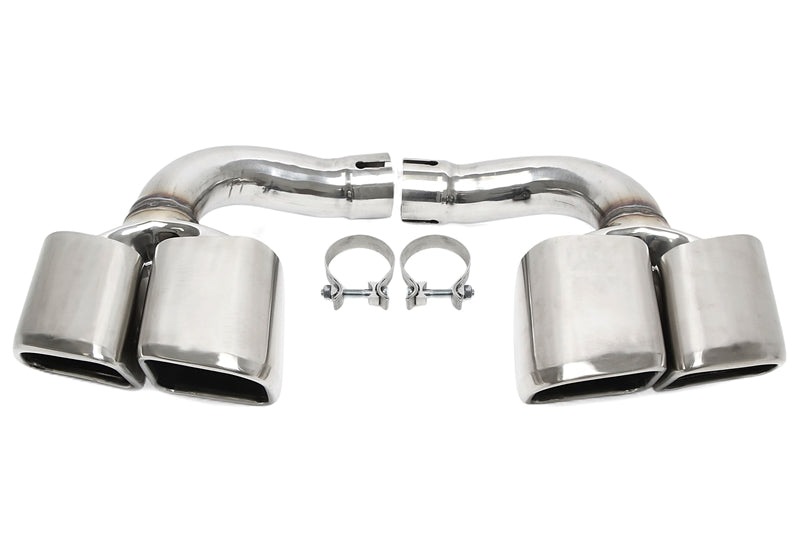 Uitlaatsierstukken double design geborsteld 85/90mm Porsche Cayenne 9Y0
