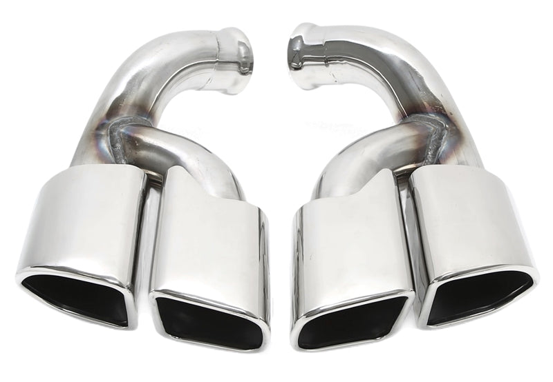 Uitlaatsierstukken double design vierkant chroom Porsche Cayenne 958.2 / 92A