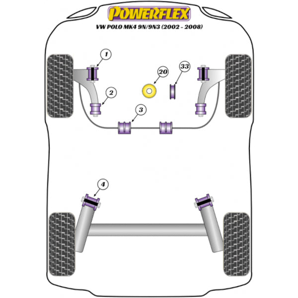 Powerflex Stuurhuis montagebus Volkswagen Polo GTI 4