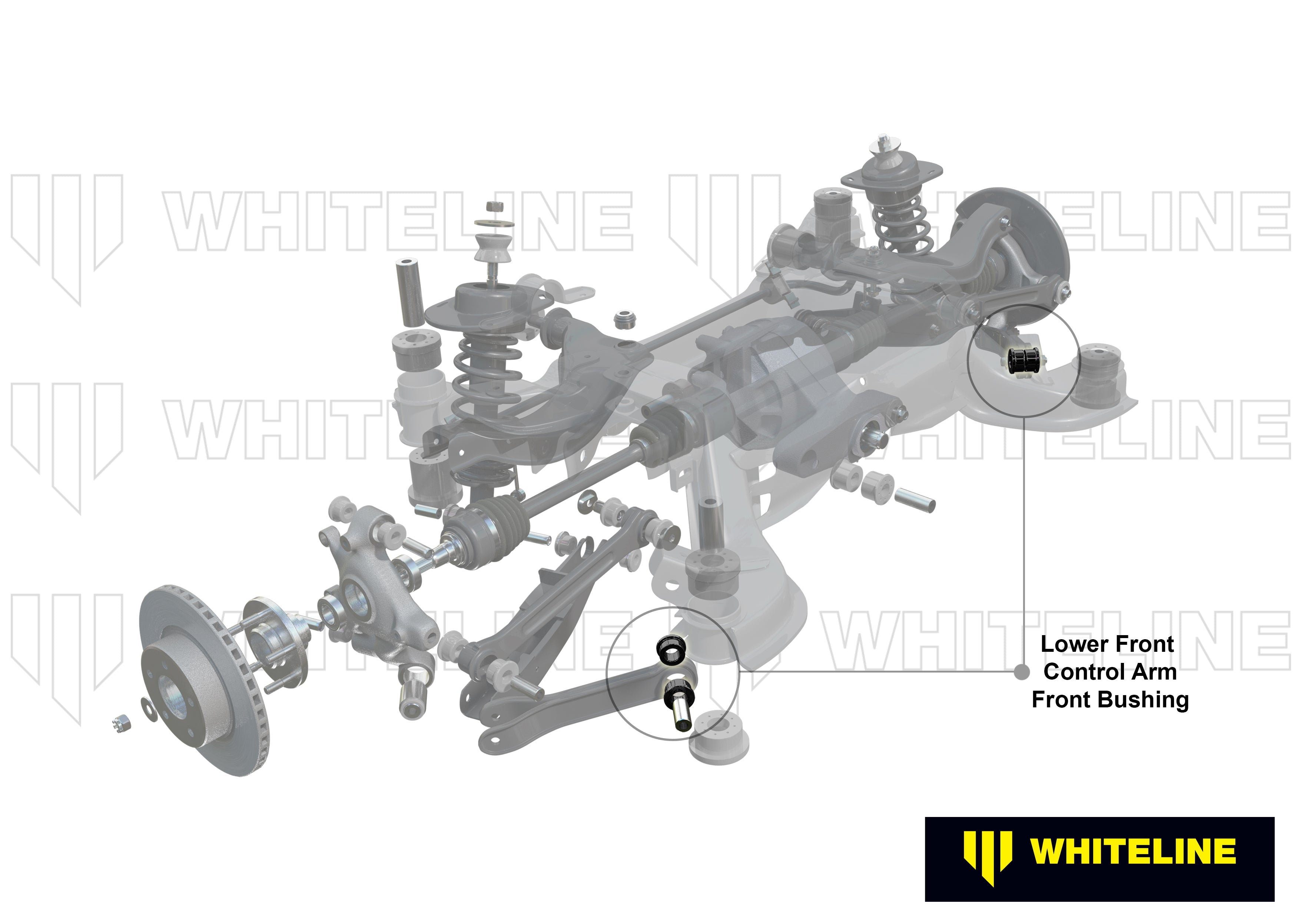 Whiteline Achterste onderste draagarmen voorste bussen Nissan GTR R35